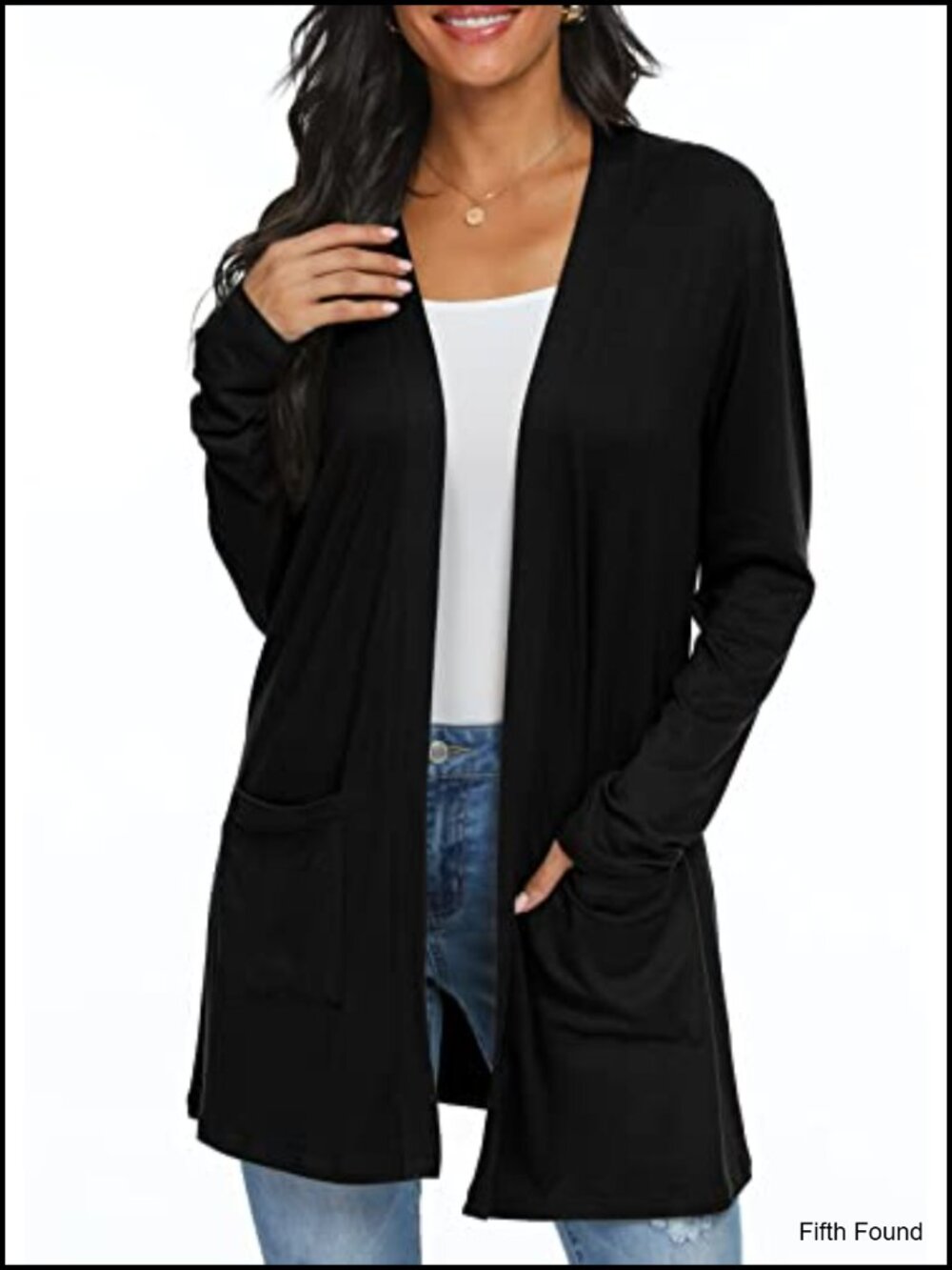Lightweight Long Sleeve Open Front Cardigan with Pockets